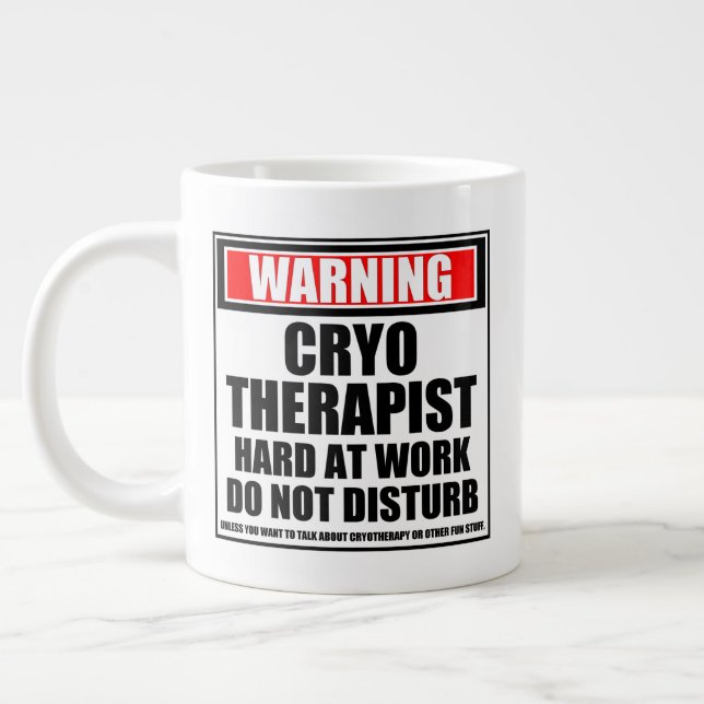 Grande Tasse Avertissement Cryotherapist Dur Au Travail Ne Déra (Gauche)