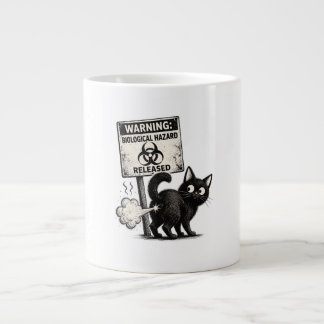 Grande Tasse Avertissement Danger Biologique Libéré Drôle Chat