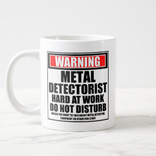 Grande Tasse Avertissement Détecteur Métal Dur Au Travail