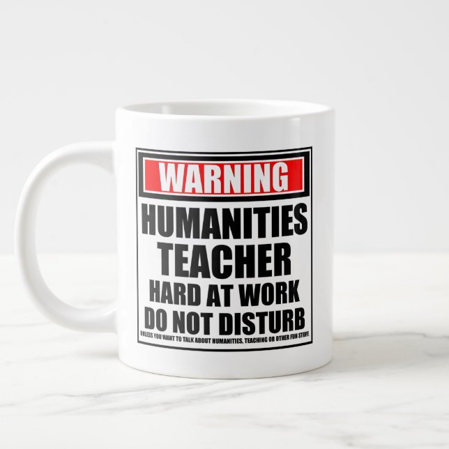 Grande Tasse Avertissement Enseignant En Sciences Humaines Dur  (Gauche)