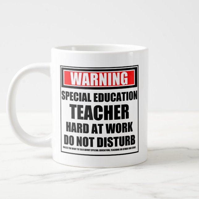 Grande Tasse Avertissement Enseignant Spécial De L'Enseignement (Gauche)