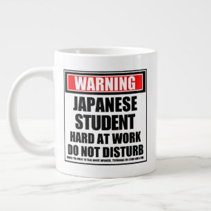 Grande Tasse Avertissement Étudiant Japonais Dur Au Travail