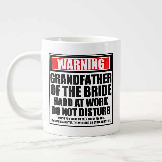 Grande Tasse Avertissement Grand-père de la mariée au travail (Gauche)
