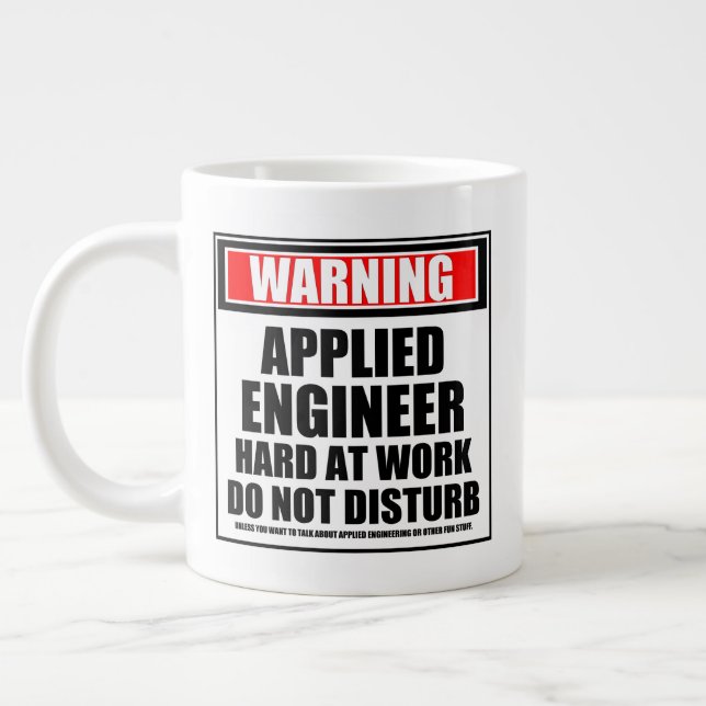 Grande Tasse Avertissement Ingénieur appliqué dur au travail (Gauche)