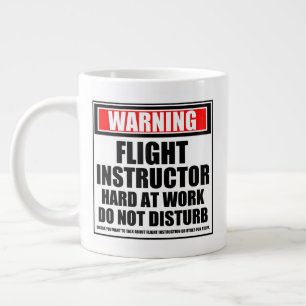 Grande Tasse Avertissement Instructeur De Vol Dur Au Travail