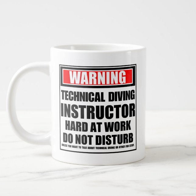 Grande Tasse Avertissement Instructeur Technique De Plongée Dur (Gauche)