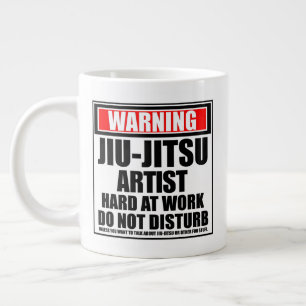 Grande Tasse Avertissement Jiu-Jitsu Artiste Dur Au Travail