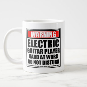 Grande Tasse Avertissement Joueur de guitare électrique dur au