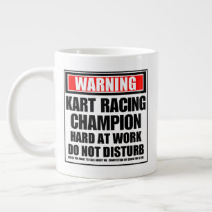 Grande Tasse Avertissement Kart Racing Champion Dur Au Travail