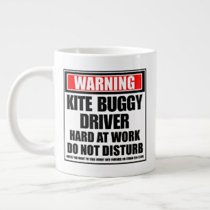 Grande Tasse Avertissement Kite Buggy Driver dur au travail