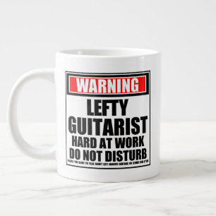 Grande Tasse Avertissement La Gauche Guitariste Dur Au Travail