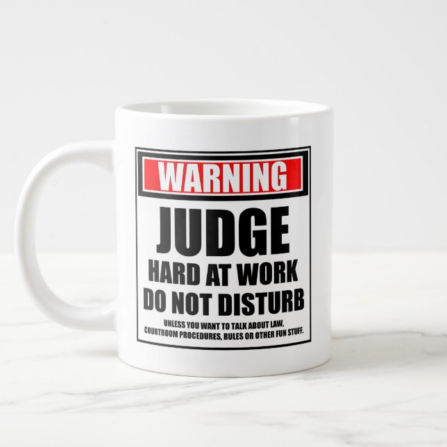 Grande Tasse Avertissement Le Juge Dur Au Travail Ne Disturbe P (Gauche)