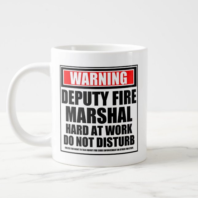 Grande Tasse Avertissement Maréchal Adjoint Des Incendies Dur A (Gauche)