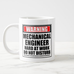 Grande Tasse Avertissement Mécanicien Ingénieur Dur Au Travail