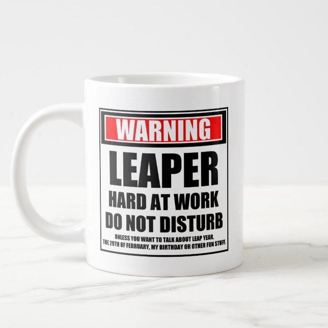 Grande Tasse Avertissement Moins dur au travail ne dérangent pa (Gauche)
