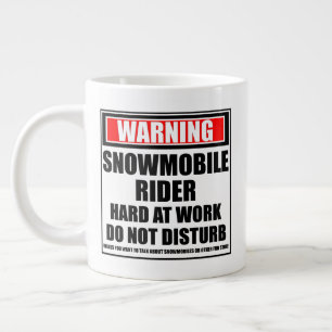 Grande Tasse Avertissement Motoneige Rider dur au travail