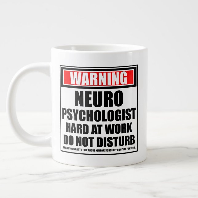 Grande Tasse Avertissement Neuropsychologue Dur Au Travail (Gauche)