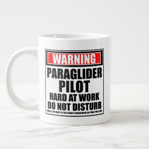 Grande Tasse Avertissement Paraglider Pilote dur au travail