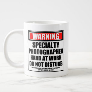 Grande Tasse Avertissement Photographe Spécial Dur Au Travail