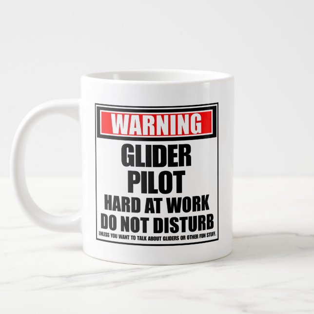Grande Tasse Avertissement Pilote De Planeur Dur Au Travail Ne  (Gauche)