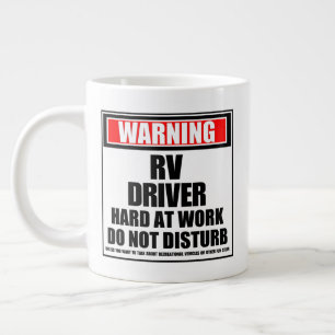 Grande Tasse Avertissement Pilote RV Dur Au Travail Ne Dérangez
