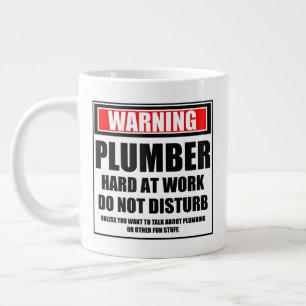 Grande Tasse Avertissement Plombier Travaille Durement Ne Pas D