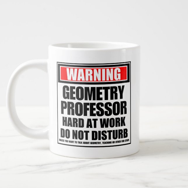 Grande Tasse Avertissement Professeur De Géométrie Dur Au Trava (Gauche)