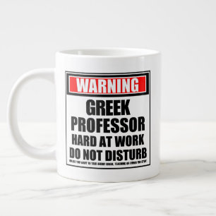 Grande Tasse Avertissement Professeur grec dur au travail