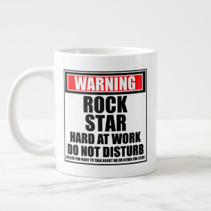 Grande Tasse Avertissement Rock Star dur au travail ne dérangen