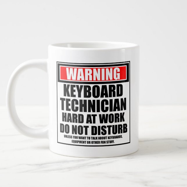 Grande Tasse Avertissement Technicien Clavier Dur Au Travail (Gauche)