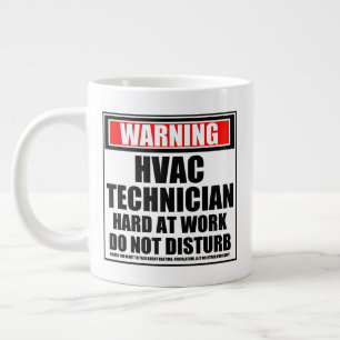 Grande Tasse Avertissement Technicien HVAC Dur Au Travail