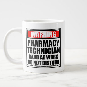 Grande Tasse Avertissement Technicien Pharmaceutique Dur Au Tra