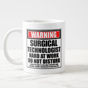 Grande Tasse Avertissement Technologue Chirurgiste Dur Au Trava