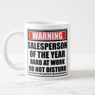 Grande Tasse Avertissement Vendeur De L'Année Dur Au Travail