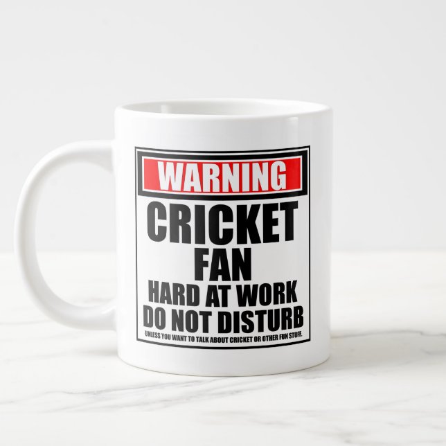Grande Tasse Avertissement Ventilateur De Cricket Dur Au Travai (Gauche)