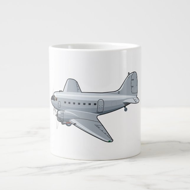 Grande Tasse Avion rétro de dessin (Devant)