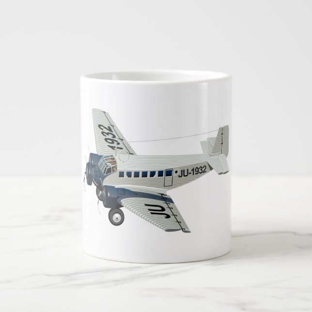 Grande Tasse Avion rétro de dessin (Devant)