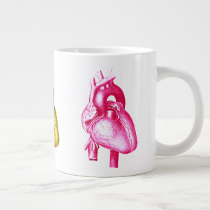 Grande Tasse Ayez un coeur : Cardiologie colorée Anatomie Pop 