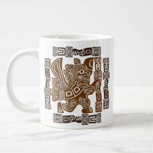 Grande Tasse Aztec Eagle Guerrier Tribal Art antique