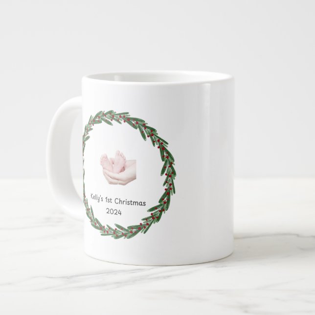 Grande Tasse Babies (Kelly’s) 1er Noël personnalisable (Devant gauche)