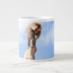 Grande Tasse Babouin singe au sommet d'une montagne