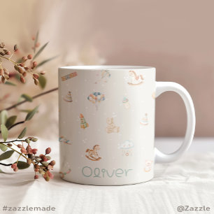 Grande Tasse Baby Shower Bohème Automnal Personnalisé