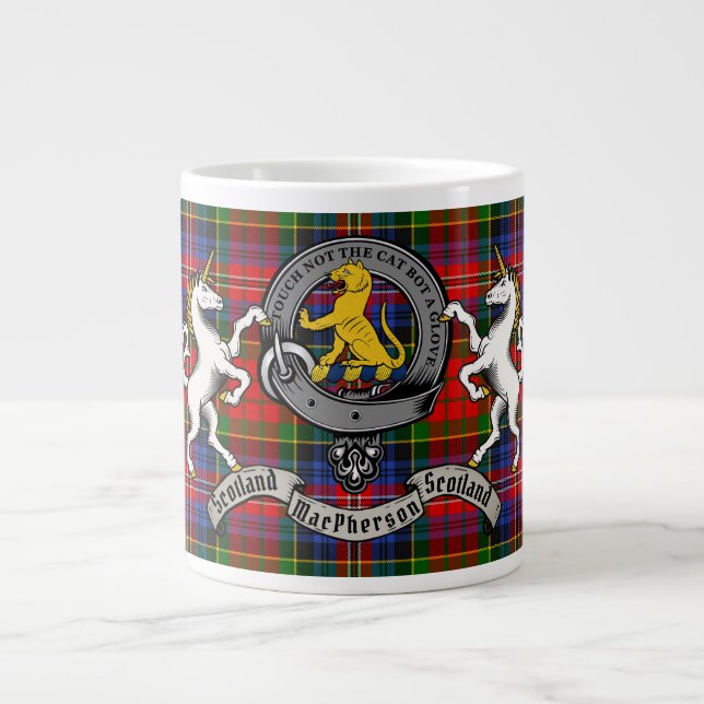 Grande Tasse Badge MacPherson/McPherson avec Tartan Personnalis (Devant)