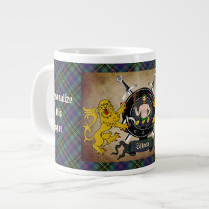 Grande Tasse Badge & Tartan de clan en bois Personnalisé