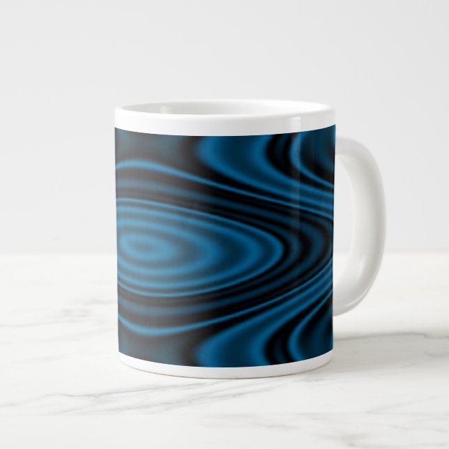 Grande Tasse Bagues et ondulations Bleu (Devant droit)