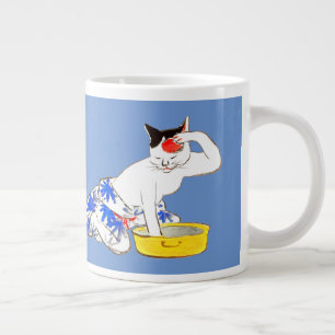Grande Tasse Bain de chat japonais humoristique I