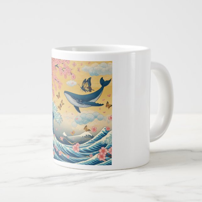 Grande Tasse Baleia Celestial entre Cerejeiras – Arte IA (Devant droit)
