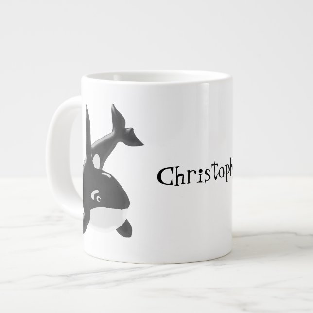 Grande Tasse Baleine tueuse personnalisée (Devant gauche)