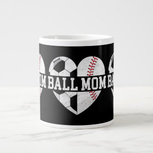 Grande Tasse Ball Maman Chemise Coeur Funny Baseball Soccer Mam