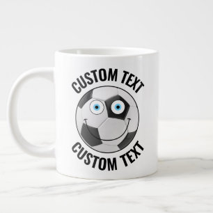 Grande Tasse Balle de soccer personnalisées Visage heureux et t